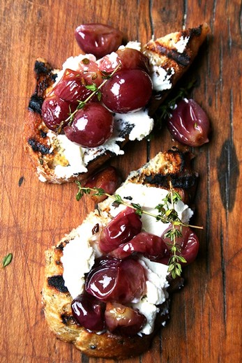 Roasted Grapes with fresh Ricotta