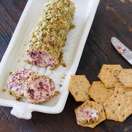 Cranberry Cheese Balls with Orange Zest and Pistachio Nuts