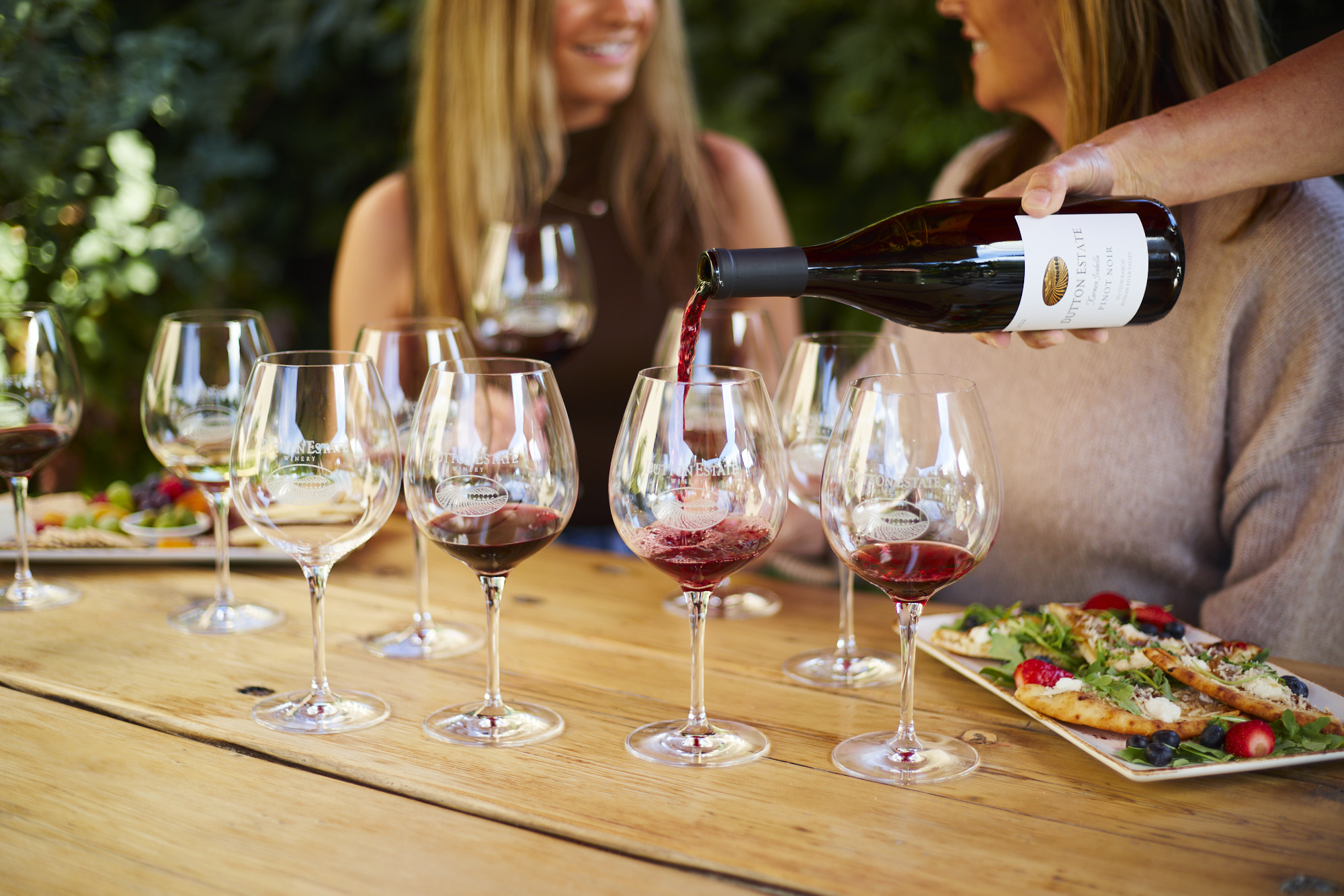 Pouring Pinot Noir.